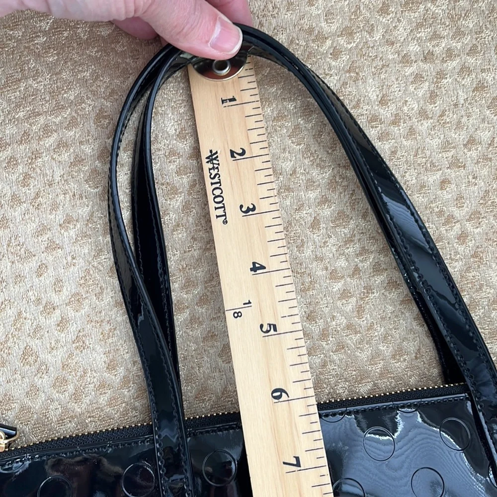 Kate Spade Patent Leather Polka Dot Medium Zipper Tote